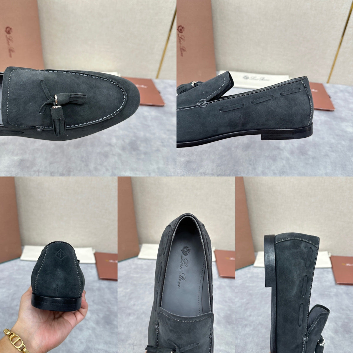 Herren-Slipper aus braunem Wildleder mit Quasten