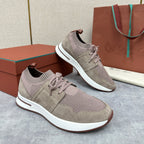 Grey Knit Contrast Sole Runner - Men's