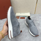 Grey Knit Contrast Sole Runner - Men's