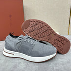 Grey Knit Contrast Sole Runner - Men's