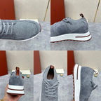 Grey Knit Contrast Sole Runner - Men's