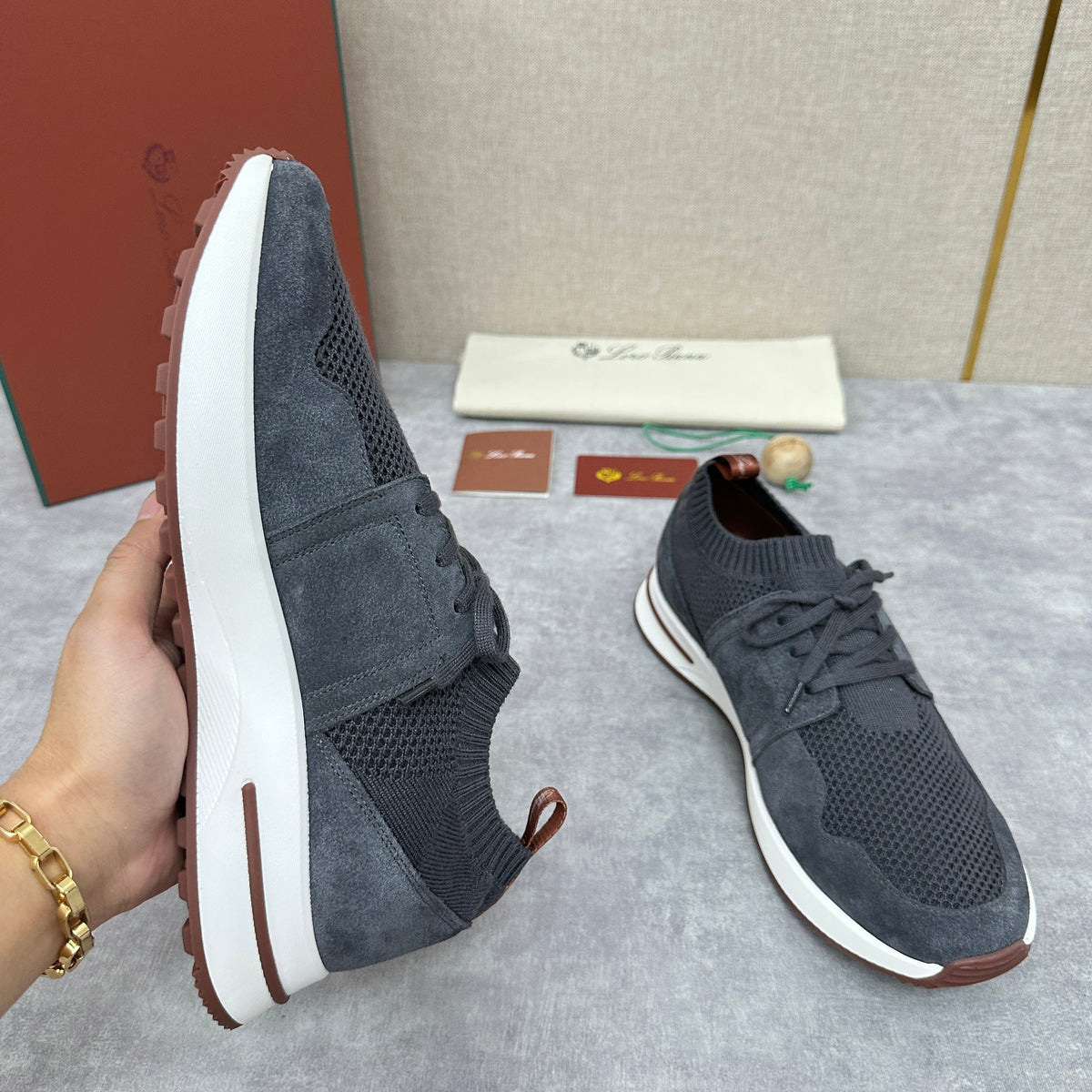 Grey Knit Tonal Runner - Men's
