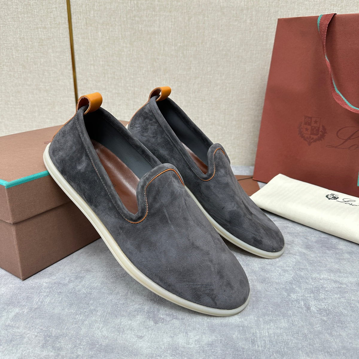 Blue Suede Slip-On Loafer - Men's