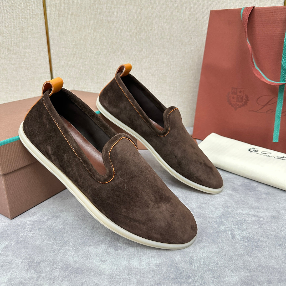 Blue Suede Slip-On Loafer - Men's