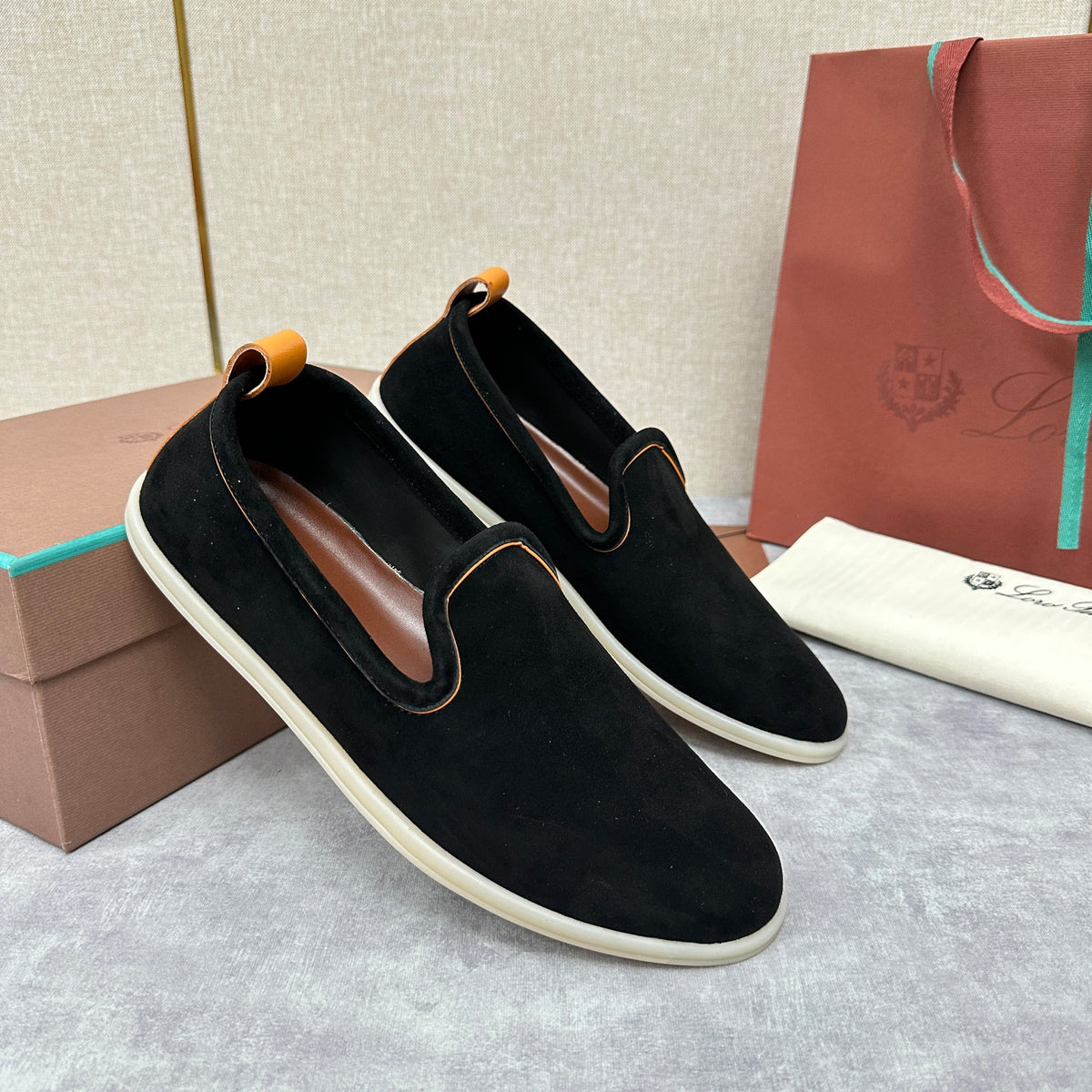 Blue Suede Slip-On Loafer - Men's