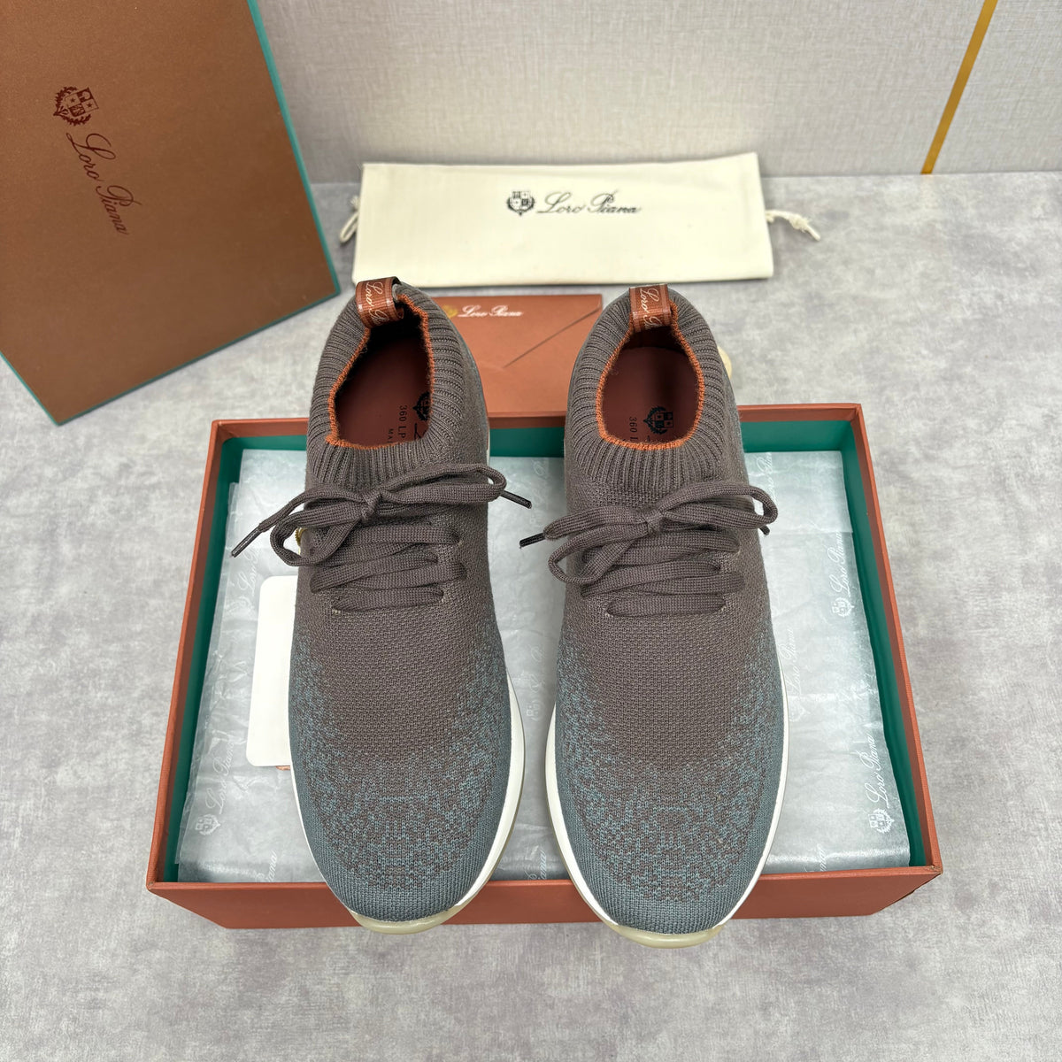 Grey Knit Tonal Sock Runner - Men's
