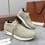 Cremefarbener Strick-Runner mit Einsätzen – Herren
