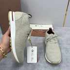 Cremefarbener Strick-Runner mit Einsätzen – Herren