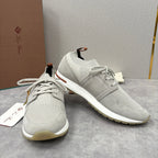 Cream Knit Contrast Sole Runner - Men's