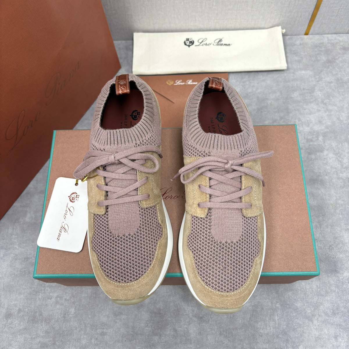 Cream Knit Contrast Sole Runner - Men's