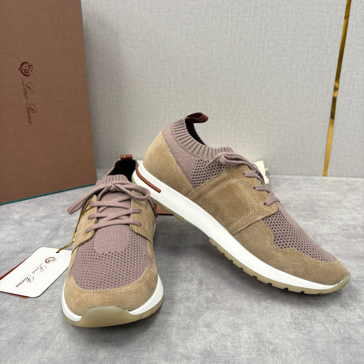 Cream Knit Contrast Sole Runner - Men's