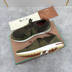 Cream Knit Contrast Sole Runner - Men's