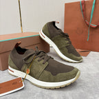 Cream Knit Contrast Sole Runner - Men's