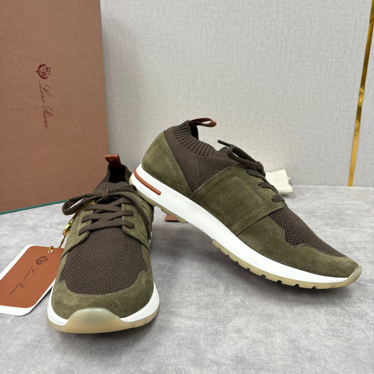 Cream Knit Contrast Sole Runner - Men's