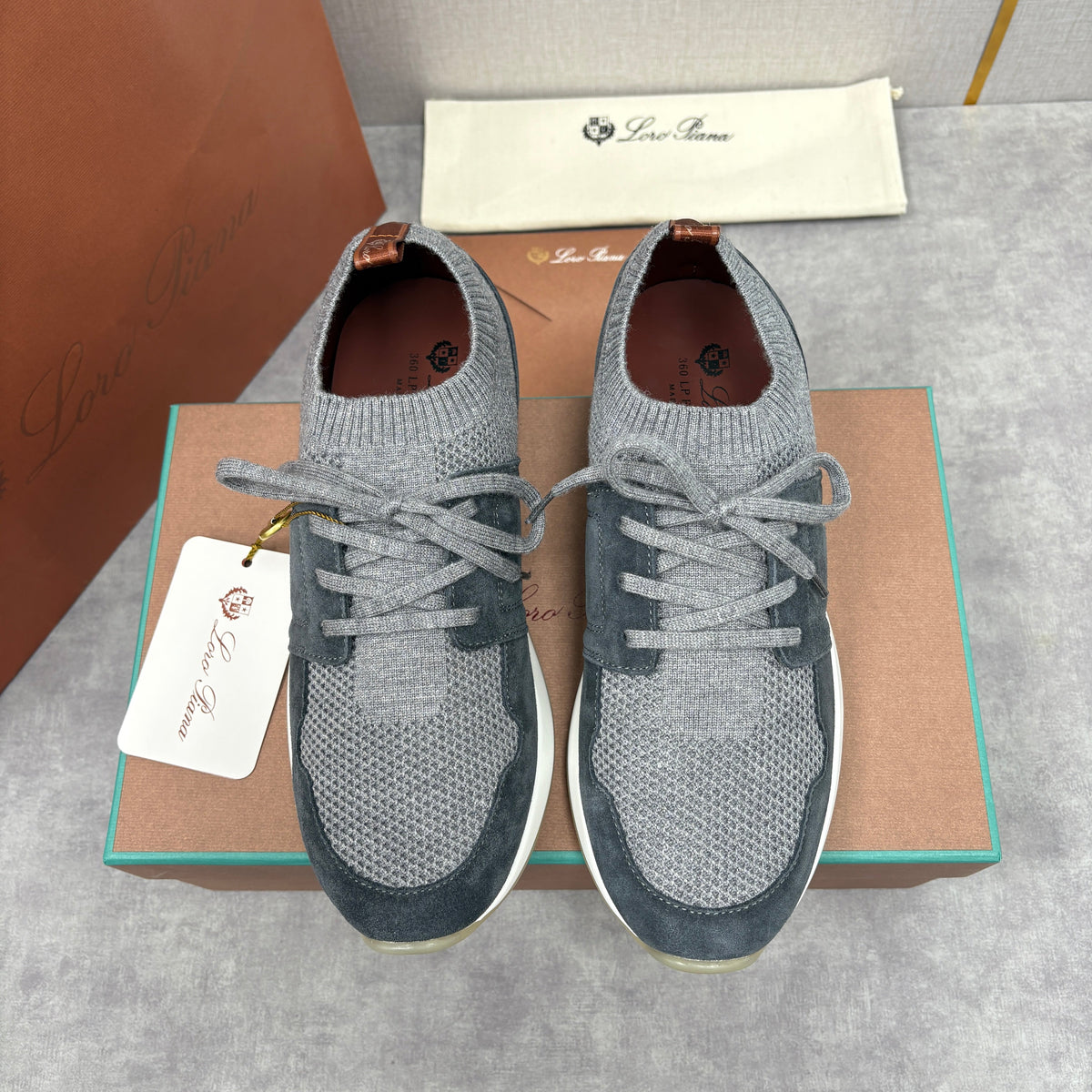 Cream Knit Contrast Sole Runner - Men's