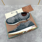 Grey Knit Panelled Runner - Men's