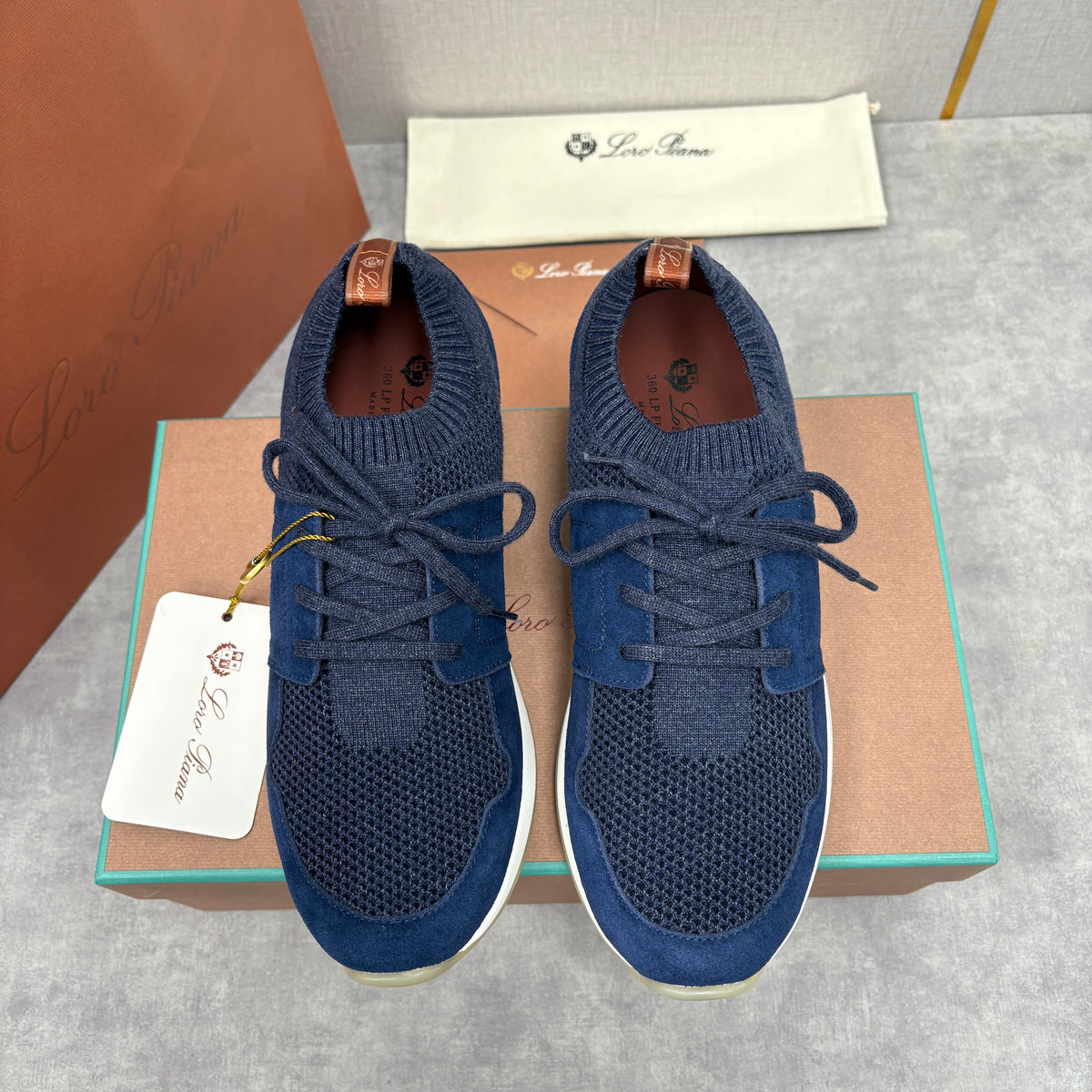 Grey Knit Panelled Runner - Men's