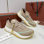Sneakers für Herren – Dunkelbraun und Beige mit Sand-Schokoladen-Details