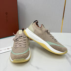 Sneakers für Herren – Dunkelbraun und Beige mit Sand-Schokoladen-Details