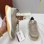 Sneakers für Herren – Dunkelbraun und Beige mit Sand-Schokoladen-Details