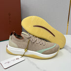 Sneakers für Herren – Dunkelbraun und Beige mit Sand-Schokoladen-Details