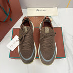 Sneakers für Herren – Dunkelbraun und Beige mit Sand-Schokoladen-Details
