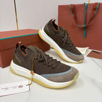 Sneakers für Herren – Dunkelbraun und Beige mit Sand-Schokoladen-Details