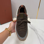Sneakers für Herren – Dunkelbraun und Beige mit Sand-Schokoladen-Details