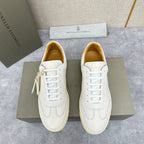White Leather Cupsole Low-Top - Men's
