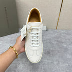 White Leather Cupsole Low-Top - Men's