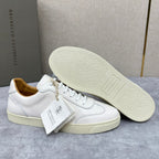 White Leather Cupsole Low-Top - Men's