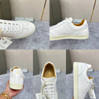 White Leather Cupsole Low-Top - Men's