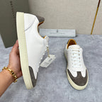 White Leather Cupsole Low-Top - Men's