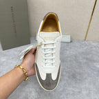White Leather Cupsole Low-Top - Men's