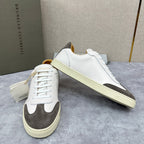 White Leather Cupsole Low-Top - Men's