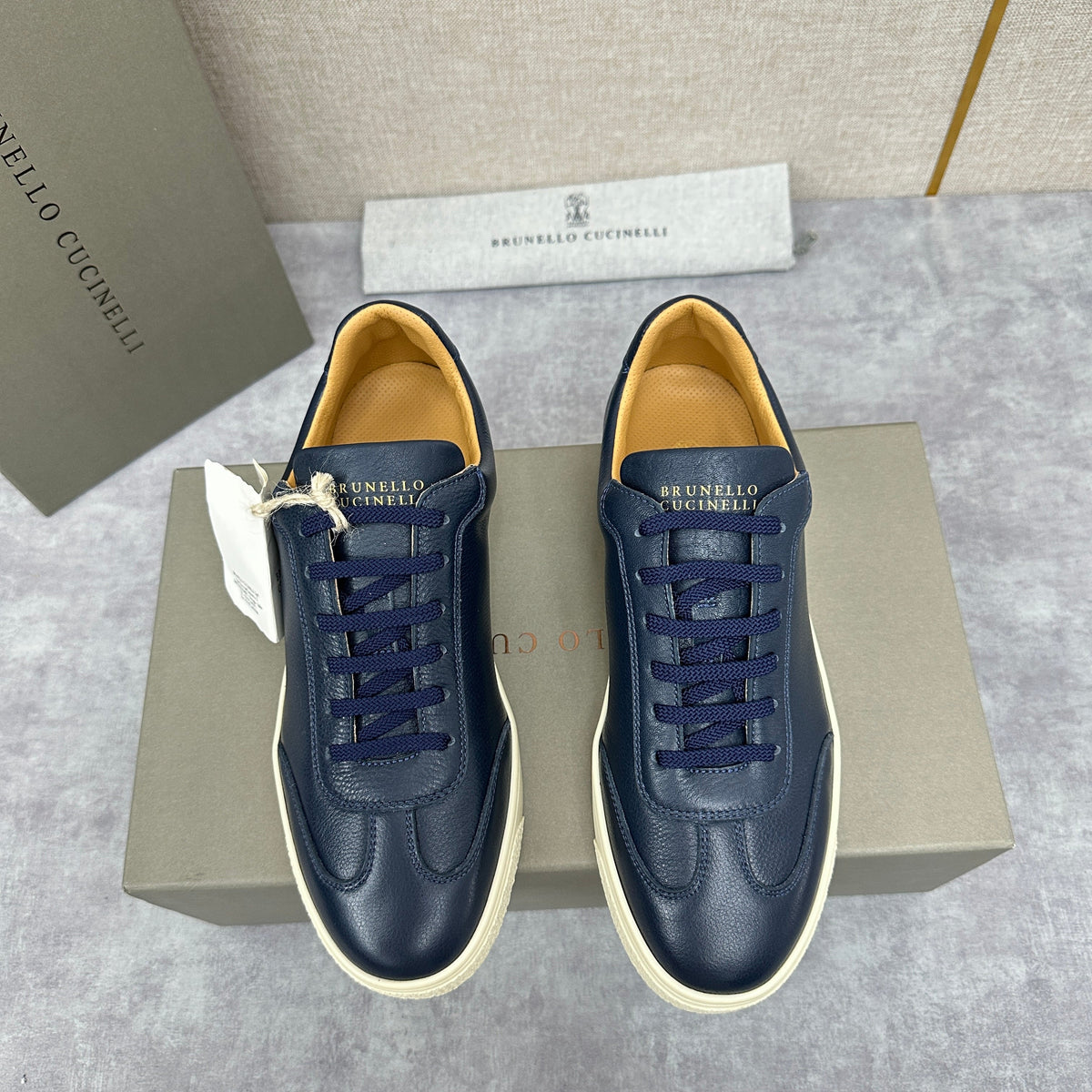 White Leather Cupsole Low-Top - Men's