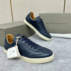 White Leather Cupsole Low-Top - Men's