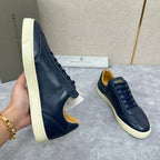 White Leather Cupsole Low-Top - Men's