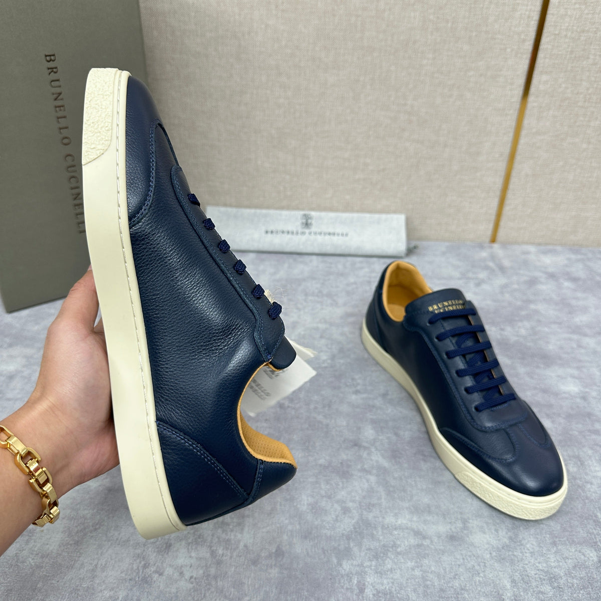 White Leather Cupsole Low-Top - Men's