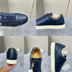 White Leather Cupsole Low-Top - Men's