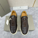 White Leather Cupsole Low-Top - Men's