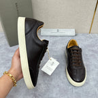 White Leather Cupsole Low-Top - Men's