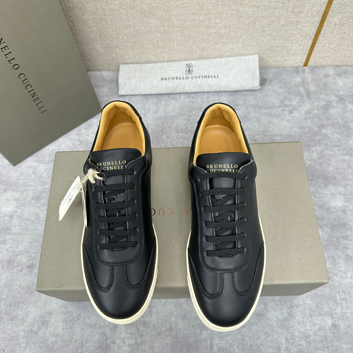 White Leather Cupsole Low-Top - Men's