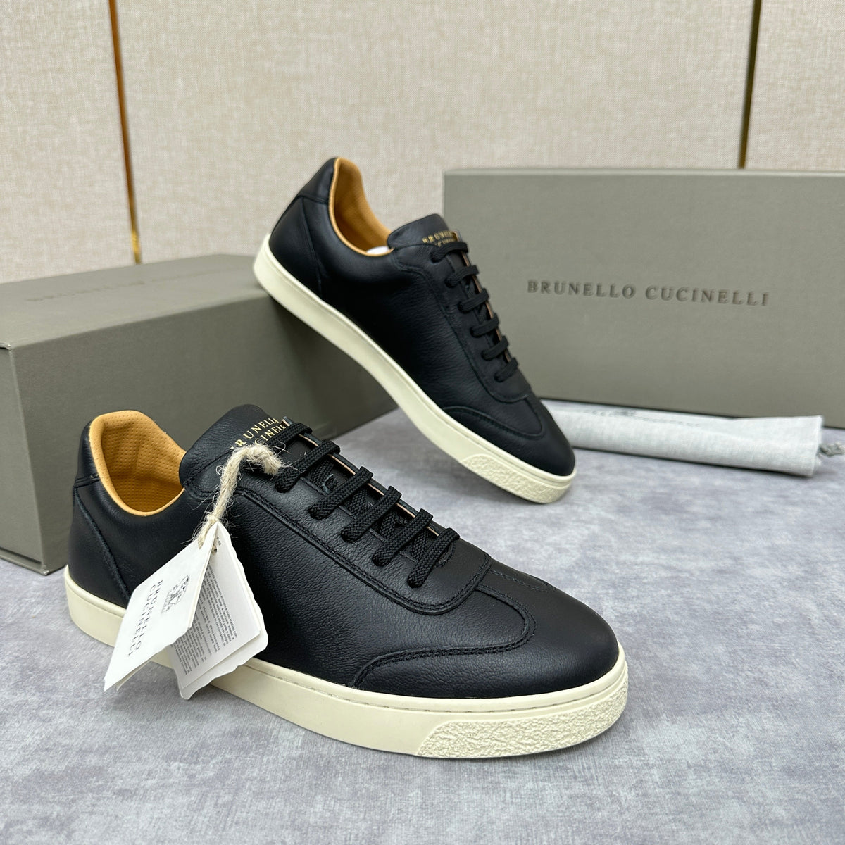 White Leather Cupsole Low-Top - Men's
