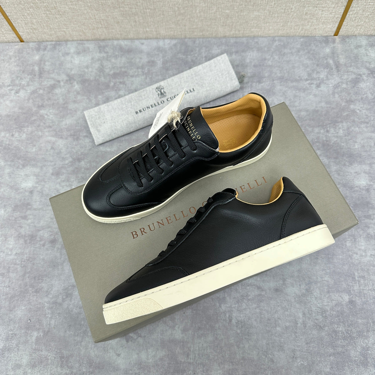 White Leather Cupsole Low-Top - Men's