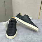 White Leather Cupsole Low-Top - Men's