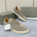 Beige Wildleder Cupsole Low-Top - Herren