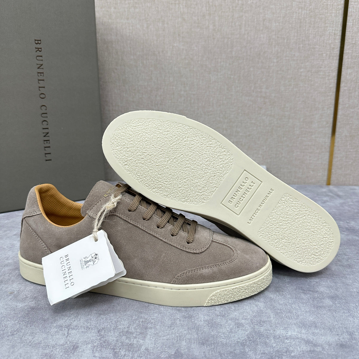 Beige Wildleder Cupsole Low-Top - Herren
