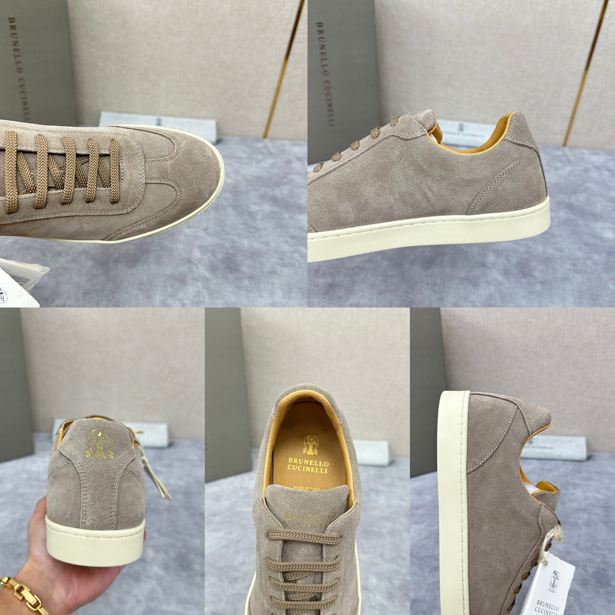Beige Wildleder Cupsole Low-Top - Herren