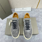 Beige Wildleder Cupsole Low-Top - Herren